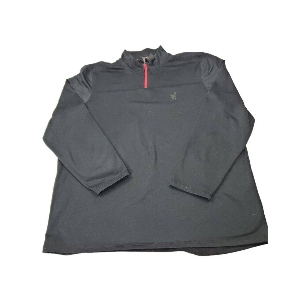 Spyder Active Mens XL TG 1/4‎ Quarter Zip Pullover Black